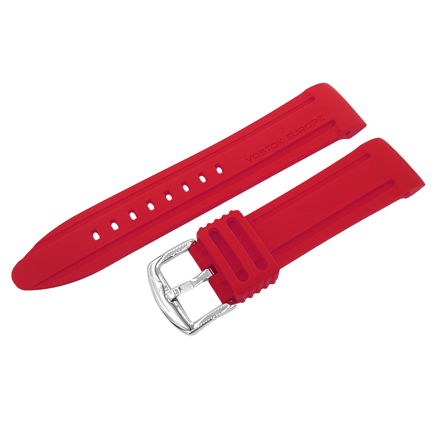 Batiscafos　シリコンストラップ※お取り寄せとなります。<br>（ラグ幅24㎜　Ref.silicone_red_141）